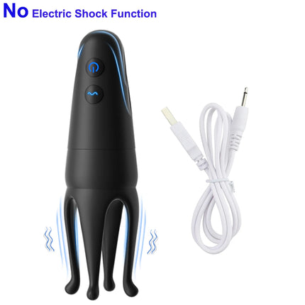 Penis Trainer Electric Shock Male Masturbator Penis Vibrator 10 Vibrating Modes Male Stroker 360°Wrapped Adult Sex Toys for Men