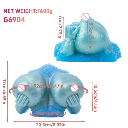 ELKKOST Fantasy Silicone Breast Shape Male Masturbator Pocket Pussy Toy Realistic Skin Touch Vaginal Channel Adult Sex Toys