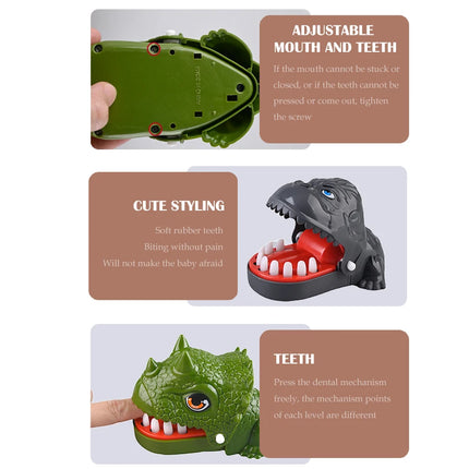 Dinosaur Teeth Biting Finger Toys, Dentist Tabletop Board Tricky Game Random Mechanism Gifts for Boys and Girls Color Random