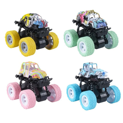 Children's Inertia-Powered Walking and Driving Car, Four-Wheel Drive Stunt Dump Truck, Gift for Boys and Girls