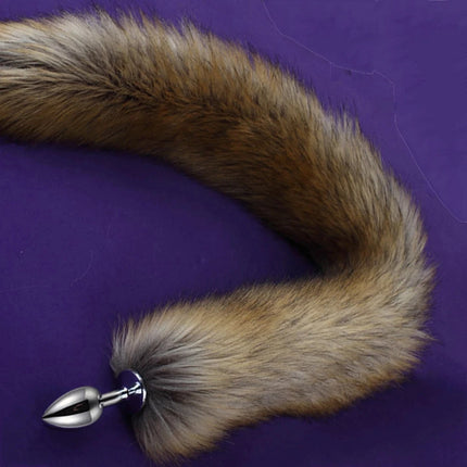 78cm Red Long Fox Tail Anal Plug Metal Butt Plug Prostate Massager Erotic Cosplay Accessories Adult Novelty Sex Toys For Couples