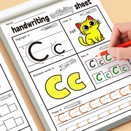Fun Activity Copybook English Letter Handwriting Exercise Book Children's Containing Fun Illustrations 5 Types Interactive Games