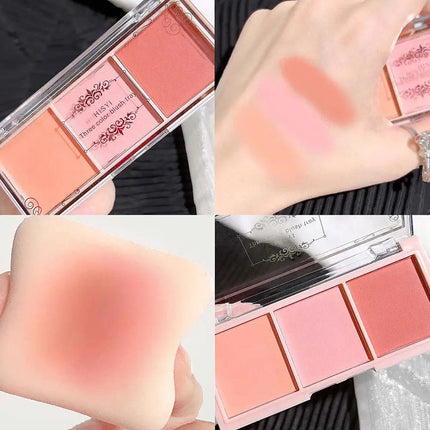 Natural 3 Colors Face Blush Powder Cheek  Cheek Tint Matte Cosmetics Blusher Face Up Make Brightens The appearance And The Color