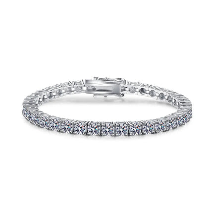 Women's Full-Row Moissanite Bracelet - PT950 Platinum, High Quality, 0.1Ct Each Stone, 17cm/18cm Size