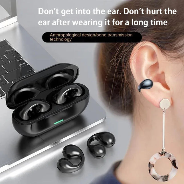 Lenovo Bone Conduction Headphones HiFi Stereo Sports Waterproof Game Music Wireless Bluetooth Clip-on Earphones With Microphone