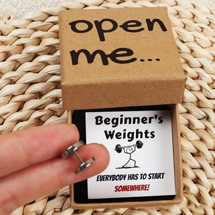 Open Me Fart Plug Gift Box with Card Cartoon Prank Bottle Cork Simple Novelty Prank Dumbbell Gift Box