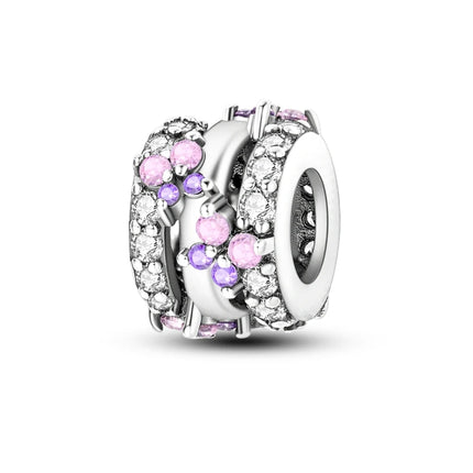 Charm Hot Sales 925 Sterling Silver Charms Beads CZ pave Round Clip Charms Fit Original Bracelet Necklace Charms Jewelry Gift