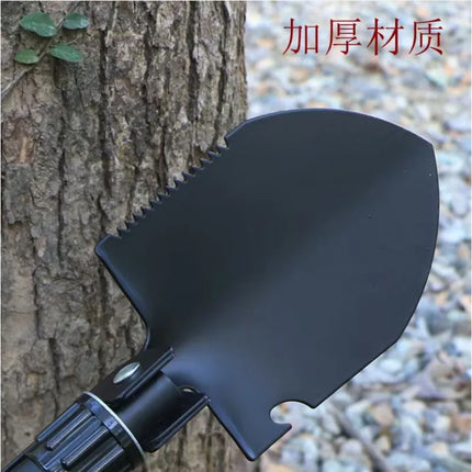 Outdoor Folding Shovel Mini Portable Camping Digging Tool with Compass Multifunctional Small Tactical Shovel for Hiking Fishing