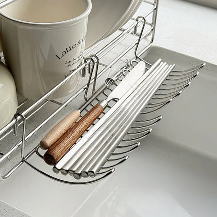 2PCS Stainless Steel Drain Mesh Basket Kitchen Sink Hanging Rack Household Multifunctional Expansion Drainage Storage Basket