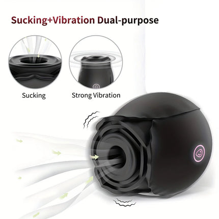 Rose Toy Sucking Vibrator for Women Clitoral Vibrator Nipple Stimulating with 10 Mind-Blowing Modes G Spot Massager Sex Toys