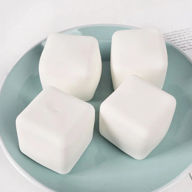 Cute Tofu Stress Balls Sensory Toys Stress Relief Fidget Toys Squishy Dough Ball Gifts for Adults Children Best Gift