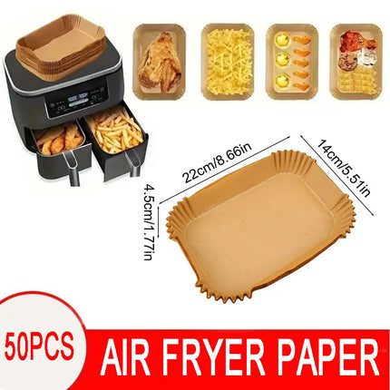 50/100pcs Air Fryer Baking Paper Non-Stick Airfryer Baking Papers Round Air-Fryer Paper Liners Paper Kitchen Accessories