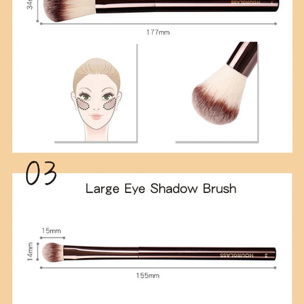 Hourglass Makeup Brushes Powder Foundation Concealer Blusher Bronzer Eye Shadow Eyebrow Eyeliner Sculpting Brush