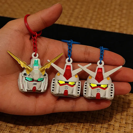 New SD RX-78-2 Luminous Head Keychain Desktop Ornament backpack charm PVC Model Collectible Anime Figure Trendy Toy Gift