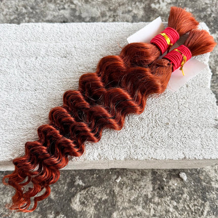 16-24inch Human Hair Bulk for Braiding Remy Hair Deep Wave Boho Braids Hair Bulk Extension Bobbi Hair for Women Wholesale