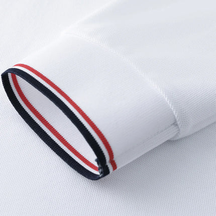 Men's long-sleeved polo shirt with embroidered spring and autumn casual polo shirt