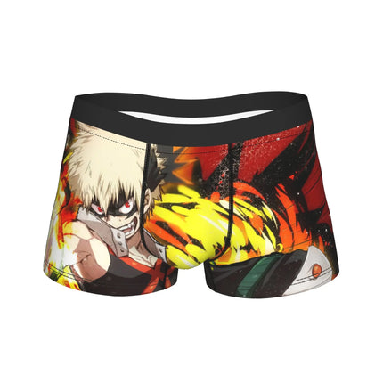 Men's My Hero Academia Anime Long Underwear Deku Bakugo Funny Boxer Briefs Shorts Panties Male Soft Underpants M-XXL