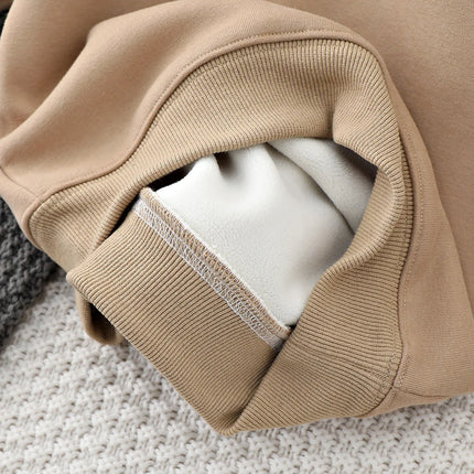 3-12 Years New Autumn Winter Boys Hoodies Lined With Plush Lining Thick Keep Warm Letter Hooded Sweatshirt For Kids
