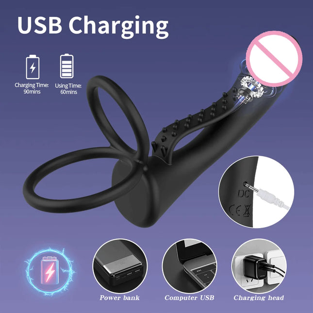 Vibrator Strap-on Anal Plug Dildo Men Couples Bullet Vibrator Sex Toys Penis Ring Double Penetration Vaginal Anal Plugs Adult