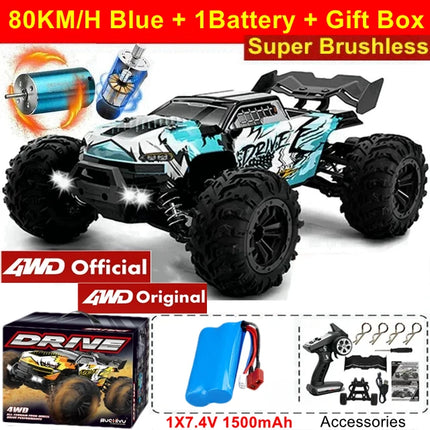 4WD Remote Control Car Off Road 4x4 RC Car High Speed Buggy Truck Super Brushless 50 or 80KM/H Fast Drift Racing Toy Gift