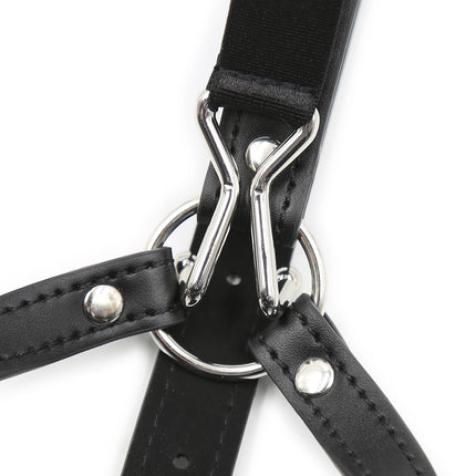 Couples Cosplay Open Mouth Gag BDSM Bondage Restraints Breathable Ring Harness Strap Fetish Silicone Gag Ball Sex Toys For Women