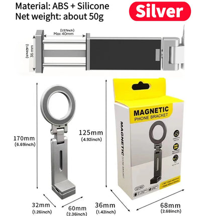 For Magsafe Airplane Phone Holder Foldable Tripod Portable Magnetic Phone Holder 360 Rotating Travel Phone Stand