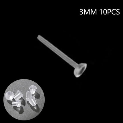 10/20/50/100PCS Transparent Earrings Jewelry Parts Decor  Plastic Stud Earring Anti Allergy Ear Protect From Ear Hole Blockage