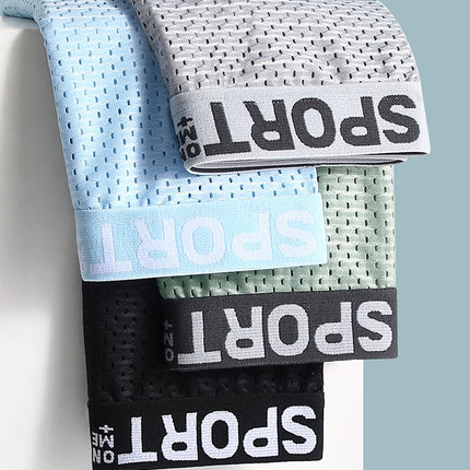 4pcs Summer Mesh Men Boxer Underwear Quick Dry Panties Man Boxer-briefs Breathable XL XXL 3XL 4XL Male Shorts Mens Undershorts