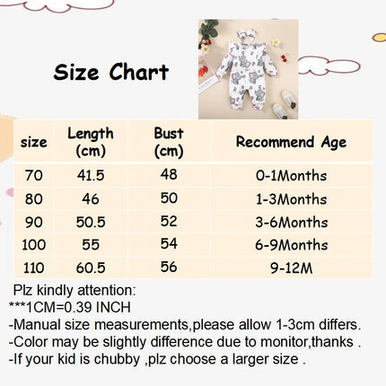 Baby Girl Romper Long Sleeve Cute Elephant Bodysuit+Headband Casual Bodysuit for Toddler Girl 0-18Months Clothes