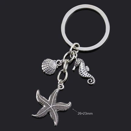 Fashion Animal Women Keychain Car Moon Cat Dog Love Heart Key Chain Friends Gift Jewelry Bag Pendant Wing Evil Eye Angel Turtles
