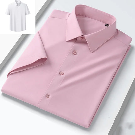 Non-Iron 8XL 7XL High-end Anti-wrinkle Modal Men's Shirt Casual Long Sleeve Slim Fit Office Blue White Shirts Men Long Sleeve