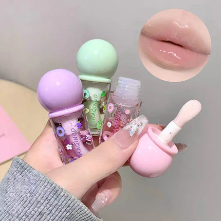 Shaoinuo Fruit-Flavored Lip Oil - Christmas Gift, Moisturizing and Nourishing, Long-Lasting, Non-Sticky and Glossy, Plumps Lips, Lip Balm Specifically for Students, Everyday Nude Makeup, Holiday Gift