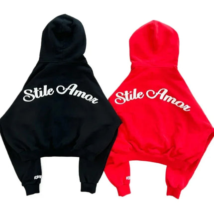 New Harajuku Solid Color Printed Pattern Hoodie for Women Retro Fashion Casual Gothic Men and Women Sports Hoodies traf