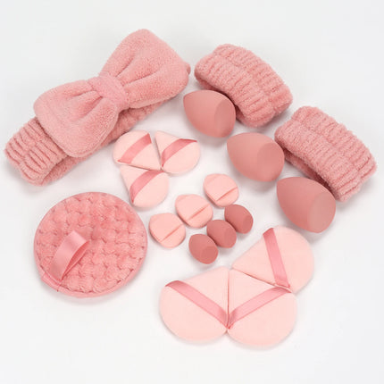19 件 Cosmetic Puff Makeup Sponge Blender Beauty Egg Foundation Sponges Puff Wash Face Headband Wristband Make up Accessories