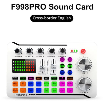 F998 Pro Sound Card Professional Bluetooth-Compatible Studio Record For Phone PC Audio Mixing Console Amplifier