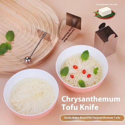 Creative Stainless Steel Tofu Shredding Mold DIY Manual Tofu Slicer Holder Fast Slicer Chrysanthemum Tofu Cutting Tool