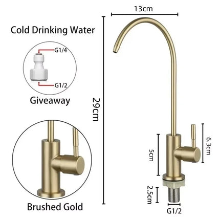 304 Stainless Steel Kitchen Water Purifier, Single Cooling Rotatable Water Purifier, Direct Drinking Water Faucet