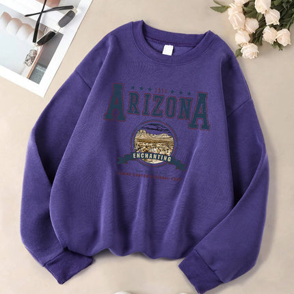 Casual Women Sweatshirts Chicago USA Letter Prints Pullover Fashion Crewneck Oversize Hoodie Fleece Warm Female Autumn Clothes