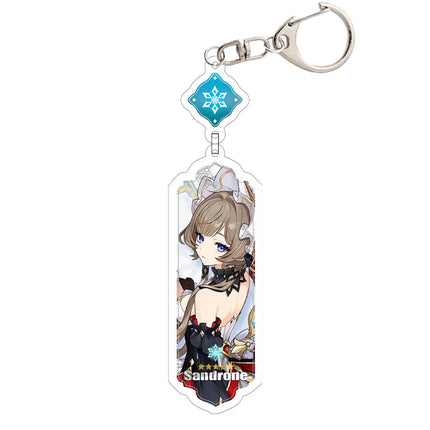 Anime Keychain Linnea Flins Durin Mualani Furina Arlecchin Key Chain Accessories Genshin Impact Cute Bag Pendant Key Ring Gift