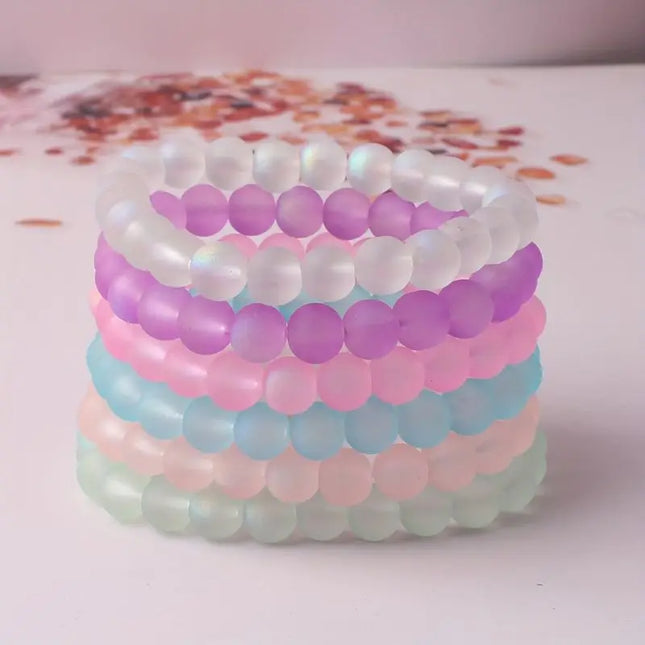 5-piece set 6-piece set 10-piece random color set natural crystal bead bracelet men's and women's elastic bracelet