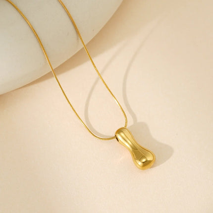 CARLIDANA Initial Stainless Steel Women Gold Plated Bubble Balloon Letter Personalized Round Snake Chain Chunky Name Necklace