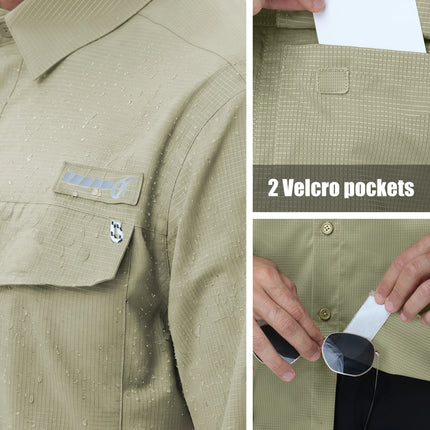 Men's Short Sleeve Shirts UPF 50+ Quick Dry Sun Protection Workout Cargo Shirts Breathable Hiking Fishing Shirts with Pockets