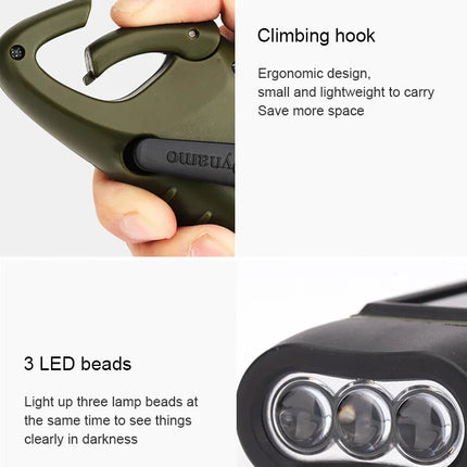 Solar Flashlight Portable Outdoor Hiking Hand Crank Rechargeable Emergency Camping Lights Multi-functional Emergency Light