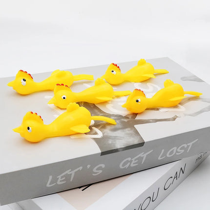 12/24pcs Fun Soft Plastic Finger Catapult Chicken Game Kids Birthday Party Gift School Gift Prize Pack Toys