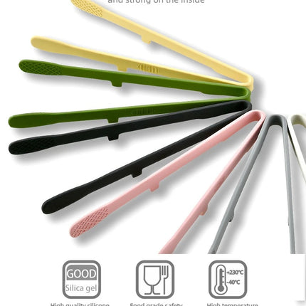 Silicone Food Toast Tongs Trivet Tongs for Kitchen Tongs Non-slip Cooking Clip Clamp BBQ Salad Tools Grill Kitchen Accessories