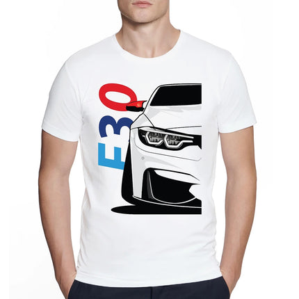 Vintage sports car Lovers Summer Men Short Sleeve bm M3 E60 E82 Print T-Shirt Hip Hop streetwear Boy Casual Old School Tops Tees
