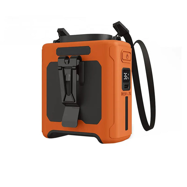 14500mAh Portable Waist Fan, One-Way Airflow Outlet, Turbo Motors with Four Clips, Emergency Flashlight, Power Bank for Outdoor Use