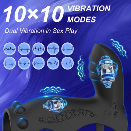 Vibration Lock Ring Time Delay Ring Male Silicone Penis Lock Ring G spot Stimulation Adult Sex Toys for Couples Fun Games