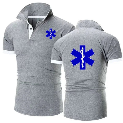 EMT Paramedic Emergency Medical Services polo shirt Men Casual T-shirt High Quality matching color cotton Men's Lapel shirt top