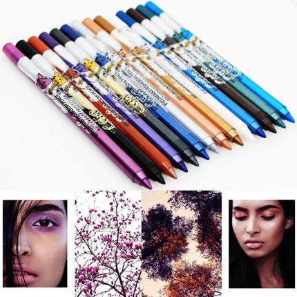 Quick-dry Eyeliner Pencil Colorful Long-lasting Eye Liner Pen Waterproof No Blooming Blue Pink Black Cosmetics Tools